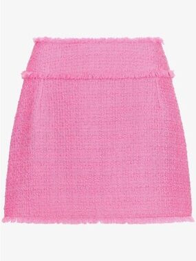 Dolce & Gabbana Pink Bouclé Fringe Mini Skirt